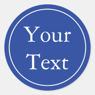 Blue & White Stickers or Labels w/ Custom Text