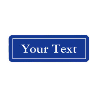 Blue & White Stickers or Labels w/ Custom Text