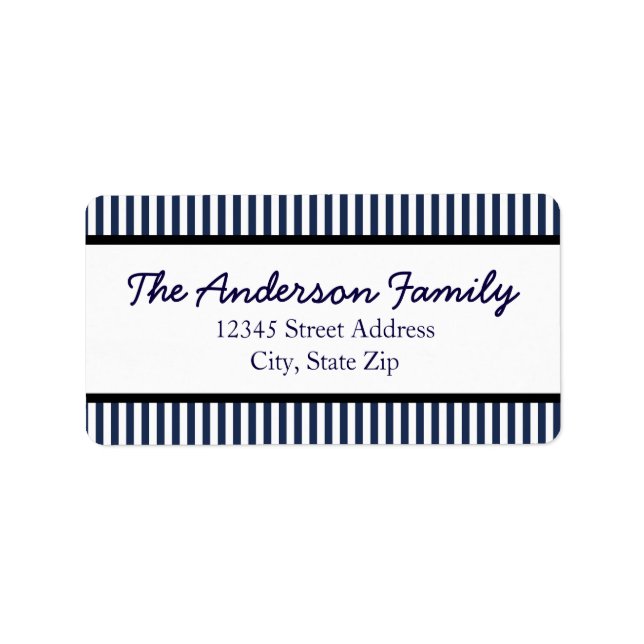 Blue & White Stripe - Address Label (Front)