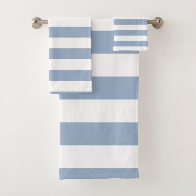Blue & White Stripe  Bathroom Towel Sets (Insitu)