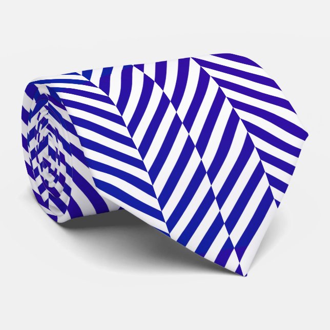 . BLUE-WHITE STRIPE --CHANGEABLE BACKGROUND COLOR TIE (Rolled)