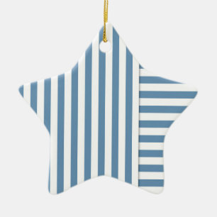 blue white stripe pattern ceramic tree decoration
