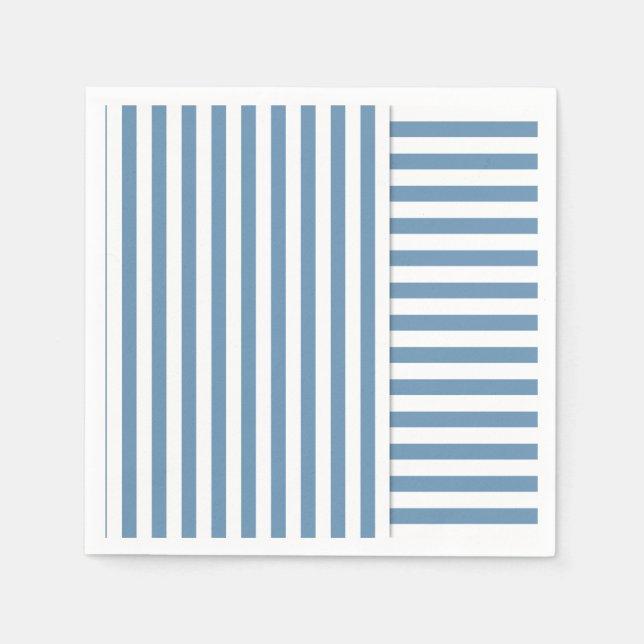 blue white stripe pattern napkin (Front)