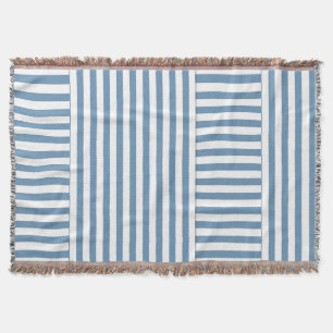 blue white stripe pattern throw blanket