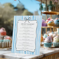Blue White Stripe Vintage Bow Price List