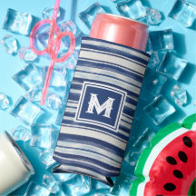 Blue & White Striped Monogram