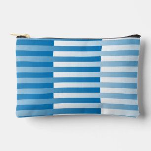 Blue White Striped Pattern Small Accessory Pouch