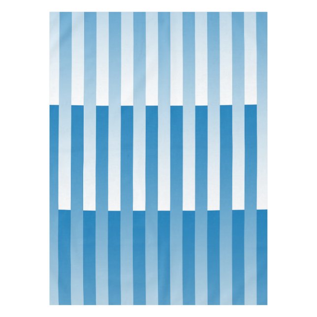 Blue White Striped Pattern Tablecloth (Front)