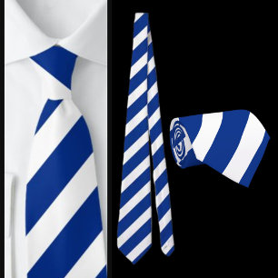 Blue White Striped Pattern          Tie
