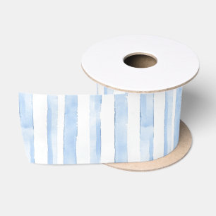 Blue White Stripes Bridal Shower Satin Ribbon