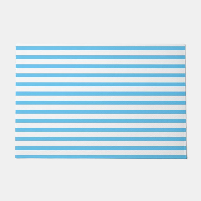 blue & white stripes doormat (Front)