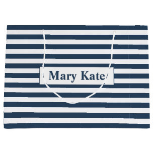 Blue/White Stripes Large Gift Bag