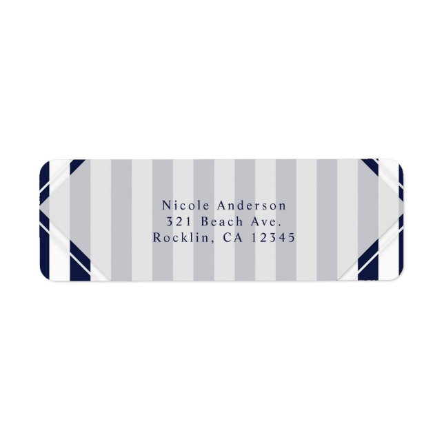 Blue & White Stripes Modern Striped Invitation (Front)