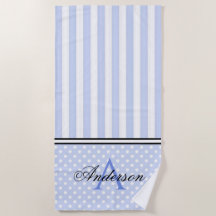 Blue & White Stripes Monogram