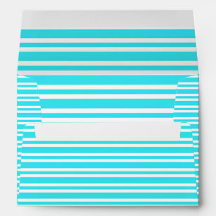 Blue White Stripes Pattern Envelope