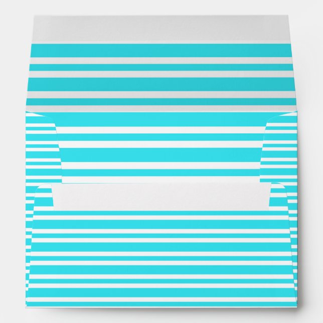 Blue White Stripes Pattern Envelope (Back (Bottom))