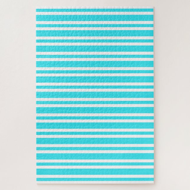 Blue White Stripes Pattern Jigsaw Puzzle (Vertical)