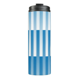 Blue White Stripes Pattern Thermal Tumbler