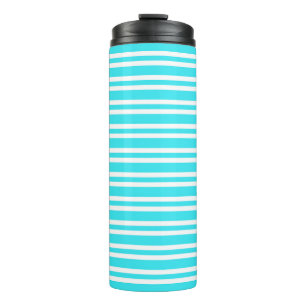 Blue White Stripes Pattern Thermal Tumbler