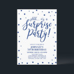 Blue & White | Surprise Adult Birthday Party Invitation<br><div class="desc">Celebrate your special day with this simple surprise birthday party invitation. This blue & white invitation design features modern typography "shhh... it's a Surprise Party!" with confetti background. You can customise the text to any age( 30th, 40th, 50th, 60th, 70th... etc) or event. More party invitations and matching party supplies...</div>