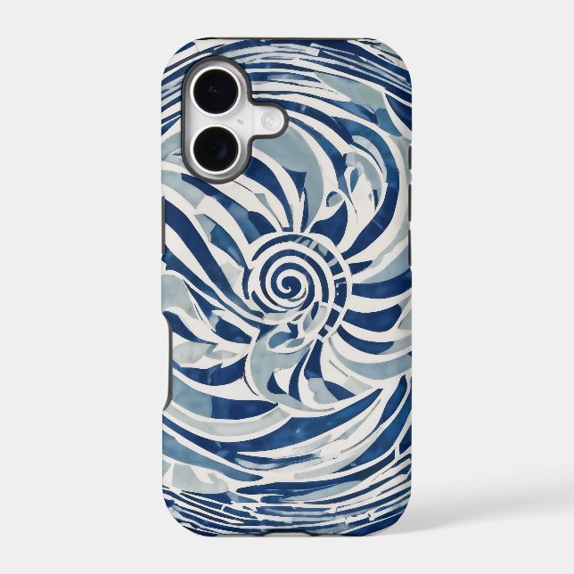 Blue White Swirl Pattern 02 (Back)