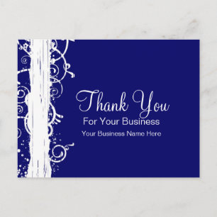 Blue & White Swirls :: Business Postcard Template