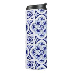 Blue & White Talavera Tile Look Thermal Tumbler