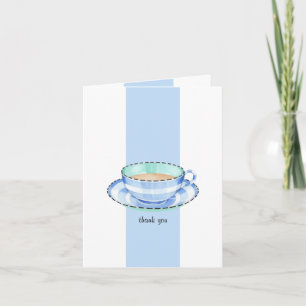 Blue White Teacup white blue Thank You Note Card