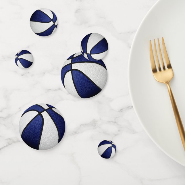 blue white team colours basketball party confetti (Group)