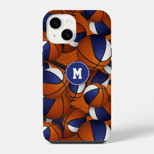 Blue white team colours basketball sports pattern iPhone 14 case
