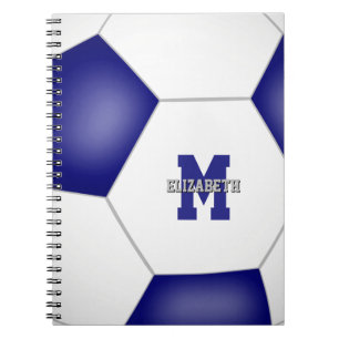 blue white team colours girls boys soccer notebook