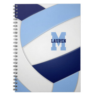 blue white team colours sports kids volleyball  notebook