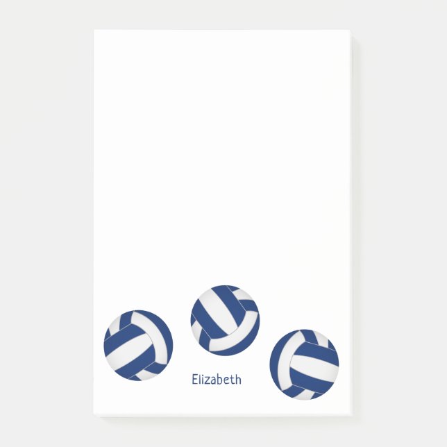 blue white team colours volleyball athlete or coac post-it notes (Front)