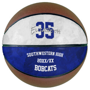 blue white team name end of season gifts basketball