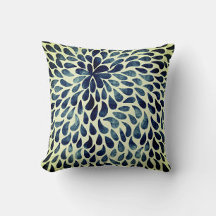 Blue & White Tear Drop Cushion