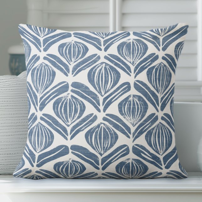 Blue & White Throw Pillow (Creator Uploaded)