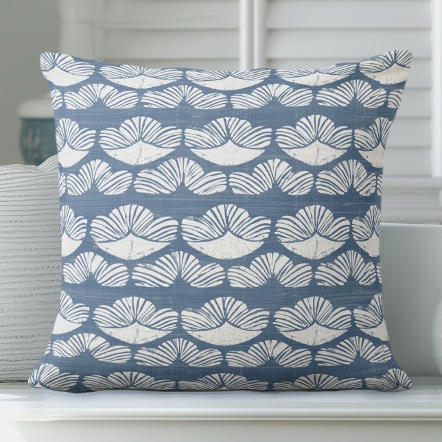 Blue & White Throw Pillow (Creator Uploaded)