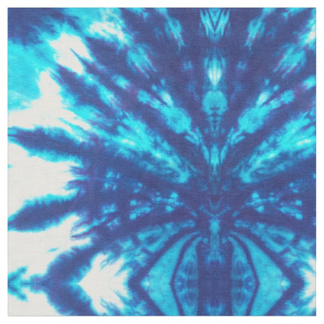 Blue & White Tie-Dye Fabric (Close Up)