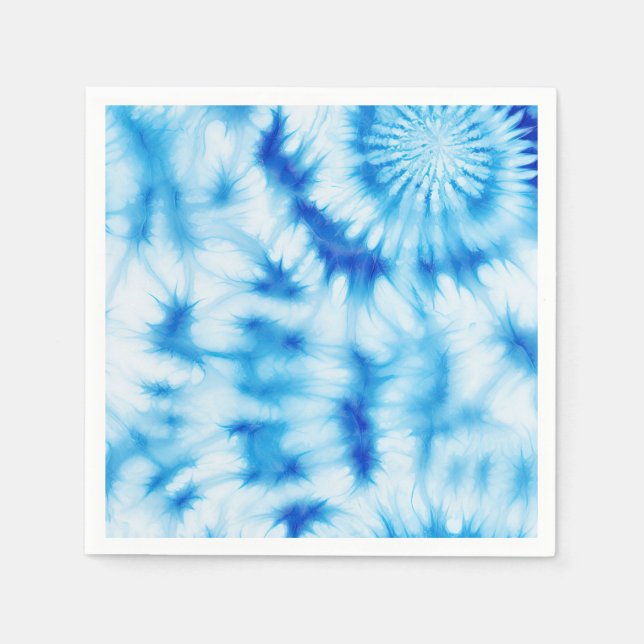 Blue White Tie Dye Napkin (Front)
