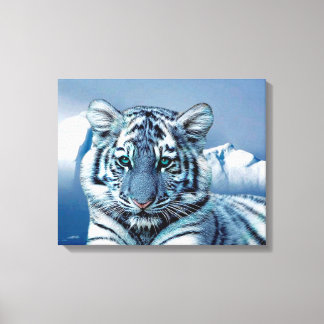 Blue White Tiger Canvas Print