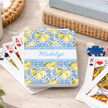 Blue White Tile Lemon Mediterranean Pattern Name