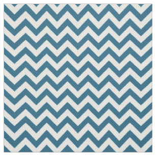 Blue White Trendy Chevron Pattern Fabric