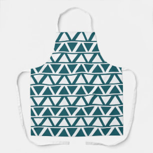 Blue White Triangle Stripes Geometric Pattern      Apron