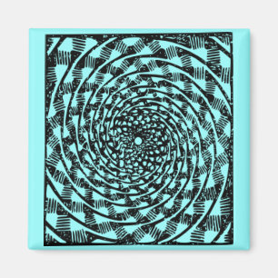 Blue & White Trippy Tunnel Magnet