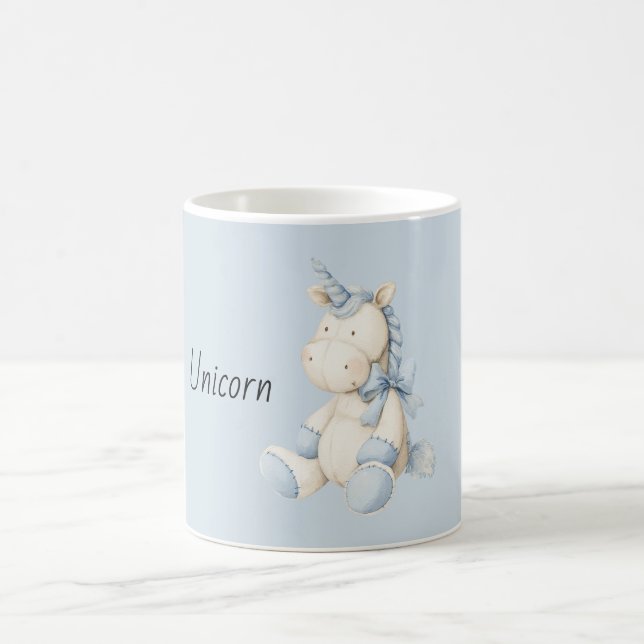 Blue White Unicorn Coffee Mug (Center)