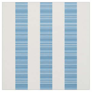 Blue White Vertical Modern Stripes Fabric