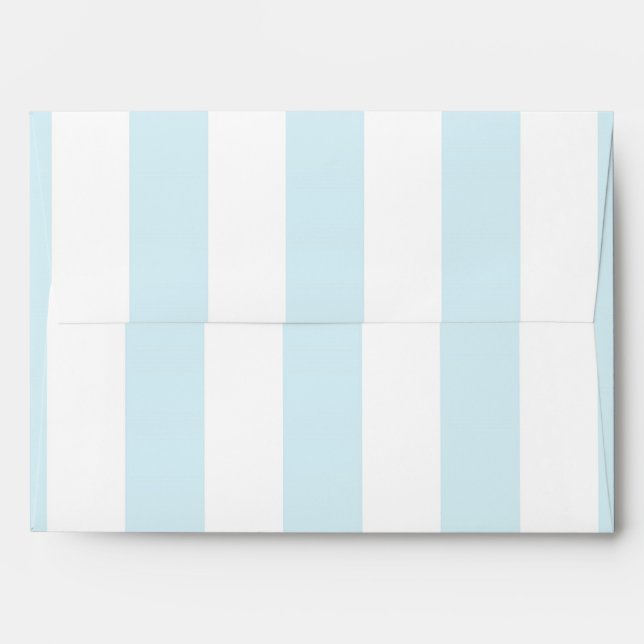 Blue & White Vertical Stripes Invitation Envelope (Back (Top Flap))