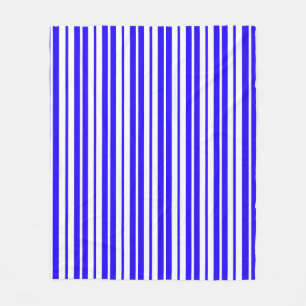 Blue White Vertical Stripes Pattern Fleece Blanket