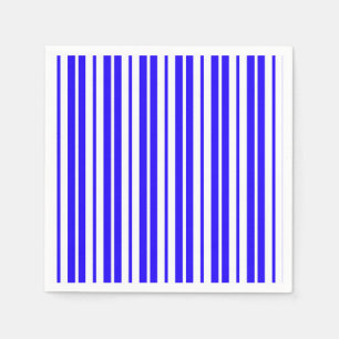 Blue White Vertical Stripes Pattern Napkin