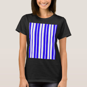 Blue White Vertical Stripes Pattern T-Shirt